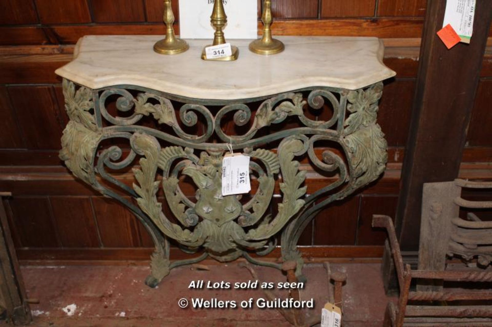 *MARBLE TOPPED CONSOLE TABLE [0]