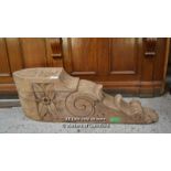 *A VERY LARGE VICTORIAN STRIPPED PINE SHOP FRONT CORBEL