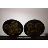 *PAIR OF DECORATIVE STAINED GLASS ROUNDELS 480mm diameter each