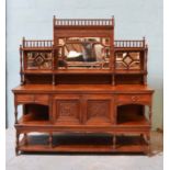 *LARGE ANTIQUE OAK ARTS & CRAFTS SERVER, LATE 1800S. 1915MM ( 75.5" ) WIDE X 1970MM ( 77.5" ) HIGH X