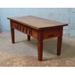 *VICTORIAN OAK COMMUNION TABLE. 1830MM ( 72" ) WIDE X 840MM ( 33" ) DEEP X 820MM ( 32.25" ) HIGH [