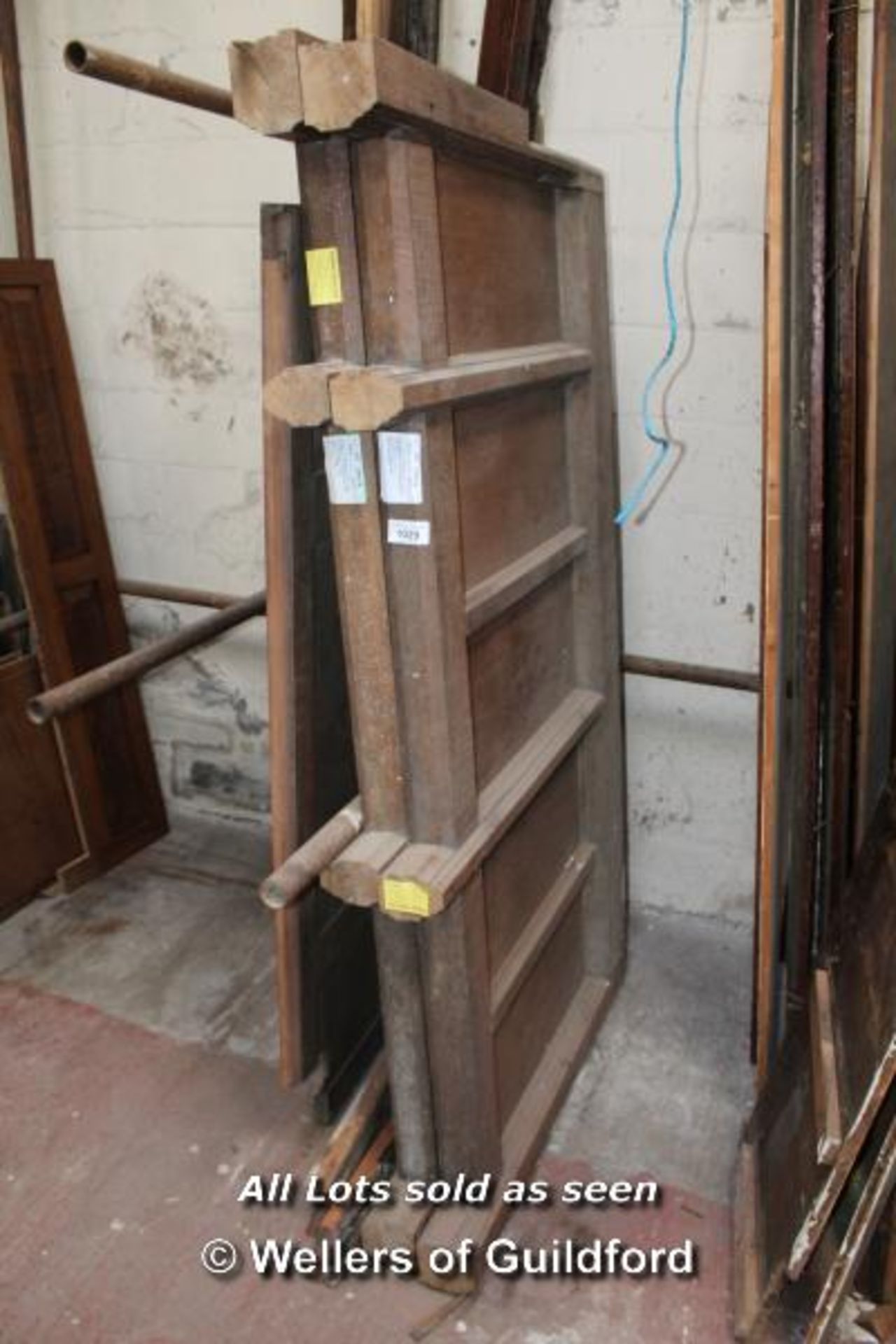 *TWO SECTIONS OF RECLAIMED ENGLISH OAK QUARTER SAWN PANELLING. (EX CHURCH CHANCEL SCREEN), EARLY - Image 2 of 2