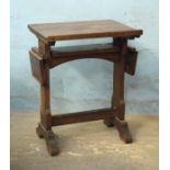 *VICTORIAN PITCH PINE SIDE TABLE. 770MM ( 30.25" ) HIGH X 660MM ( 26" ) WIDE X 465MM ( 18.25" ) DEEP