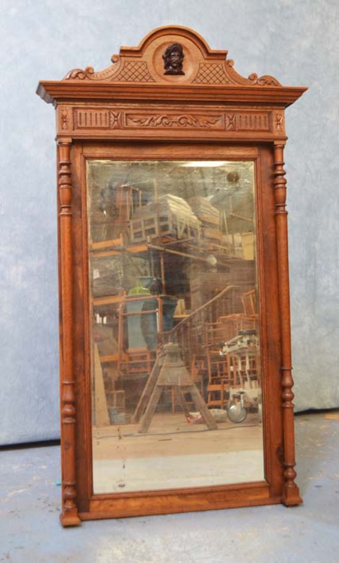 *FLEMISH OAK CARVED MIRROR