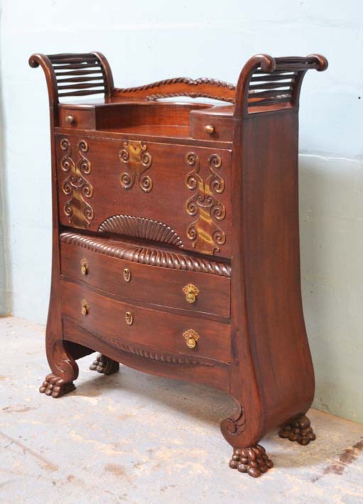 *CHINESE WRITING DESK. 1080MM ( 42.5" ) WIDE X 1350MM ( 53" ) HIGH X 370MM ( 14.5" ) DEEP [0] - Image 5 of 7