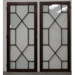 *PAIR OF GEORGIAN MAHOGANY DOORS (SOME DAMAGE TO GLASS). HEIGHT 1730MM (68.25IN) X WIDTH 1505MM (