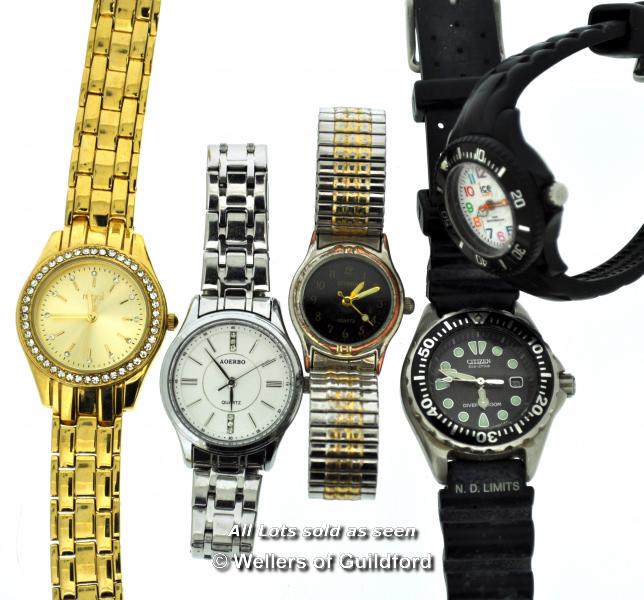 *Five Ladies' Wristwatches, Citizen, Ice, Regal, Citron, Aoerbo