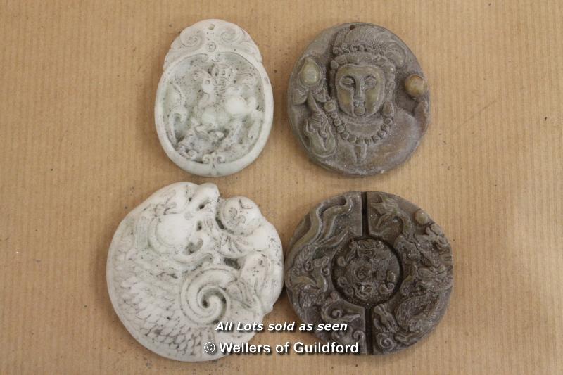 Four Chinese Hardstone Pendants