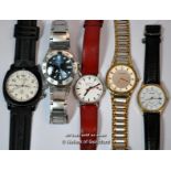 *Bag Of Five Gentlemen'S Wristwatches, Including Mondaine, Accurist, Two Sekonda And An Emporio