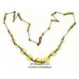 *Faceted Green Glass Bead Necklace [LQD123]