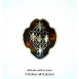 *Imitation Tortoiseshell And Mother Of Pearl Brooch, Mounted In Silver [LQD123]