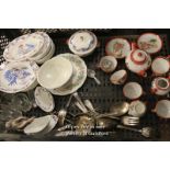 Assorted China Wares And Cutlery