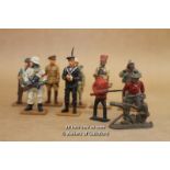 Seven Del Prado Soldiers, Vintage Lead Cowboy, Infantryman And Gunner (10)