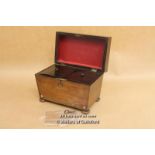 *Georgian Rosewood Tea Caddy Sarcophagus Form, Mother Of Pearl [LQD123]