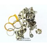 *Bag Of Mostly Silver Jewellery, Including A Pair Of Pandora Heart Earrings, Gross Weight 51.6 Grams