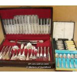 Eight Place Canteen Of Silver Plated Cutlery By Butler; Cased Set Of Tea Knives And Forks; Boxed Set