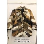 *Real Rabbit Lapin Coney Fur Multi Fur Coat Size M / L [LQD123]