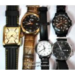 *Bag Of Five Gentlemen'S Wristwatches, Including Timex