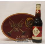 A Bottle Of X.O. Beer, Biere A L'Armagnac, In Oval Plywood Box.