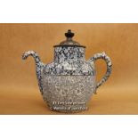 Doulton Burslem Self-Pouring Teapot For J J Royle, With Silver-Plated Lid, 22.5cm.