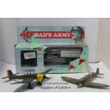 Corgi Dad'S Army Thornycroft Van With Mr Jones Figure, Boxed; Dinky Junkers Ju87b Plane And Dinky