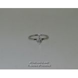 Pear Shaped Diamond Ring, Pear Cut Diamond Weighing 0.39ct Mounted In Platinum, With Egl Diamond