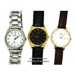 *Three Gentlemen'S Wristwatches, Casio, Daniel Wellington, Prefect [373-16/03]