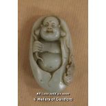 A Chinese Carved Hardstone Pendant Figure Of A Laughing Buddha, 7cm