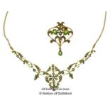 *Antique Openwork Seed Pearl Necklace Stamped 9ct, Length 45cm, Together With An Antique Openwork