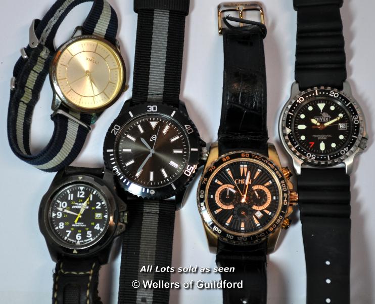 *Bag Of Five Gentlemen'S Wristwatches, Including Timex