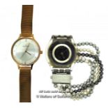 *Two Ladies' Wristwatches, Skagen, Swatch [375-16/03]