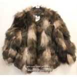 *Jocelyn Fox Fur Jacket Coat Size Xs/S [LQD123]
