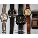 *Bag Of Five Gentlemen'S Wristwatches, Including Breil, Sekonda