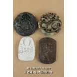 Four Chinese Hardstone Pendants