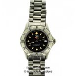 Tag Heuer 2000 Series Professional 200m Quartz Wristwatch, We1210-R, With Black Dial, Luminous