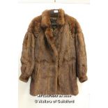 *Ladies Lovely Real Chestnut Brown Mink Fur Coat Bust 42" Size Uk 14 Length 31" [LQD123]