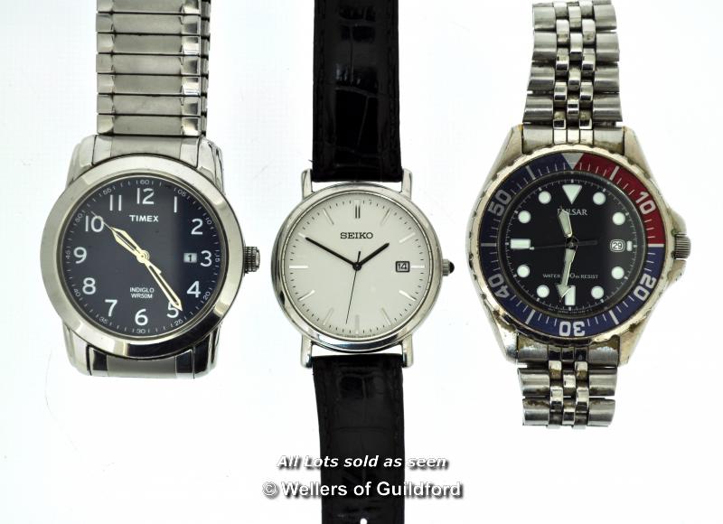 *Three Wristwatches, Timex, Seiko, Pulsar