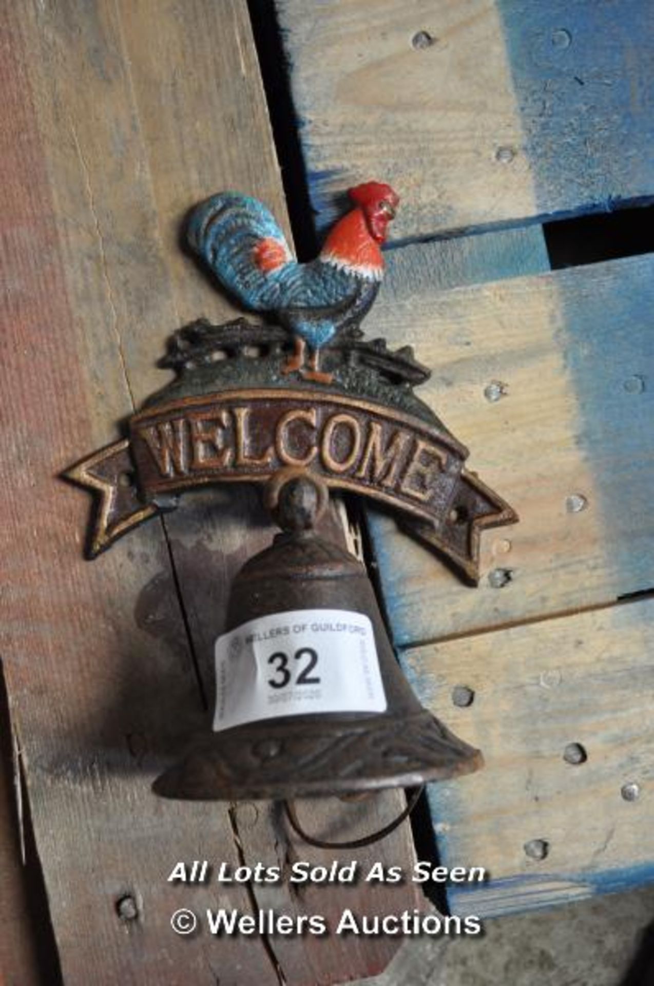 CAST METAL COCKERAL WELCOME BELL