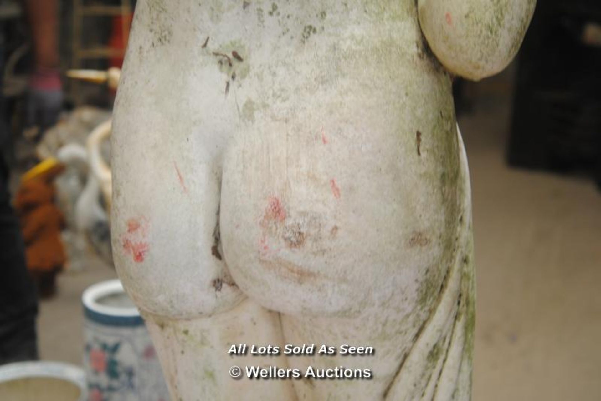 COMPOSITION STONE SEMI-CLAD CLASSICAL MAIDEN 1750MM HIGH (AS FOUND / VERY HEAVY ) - Image 6 of 15