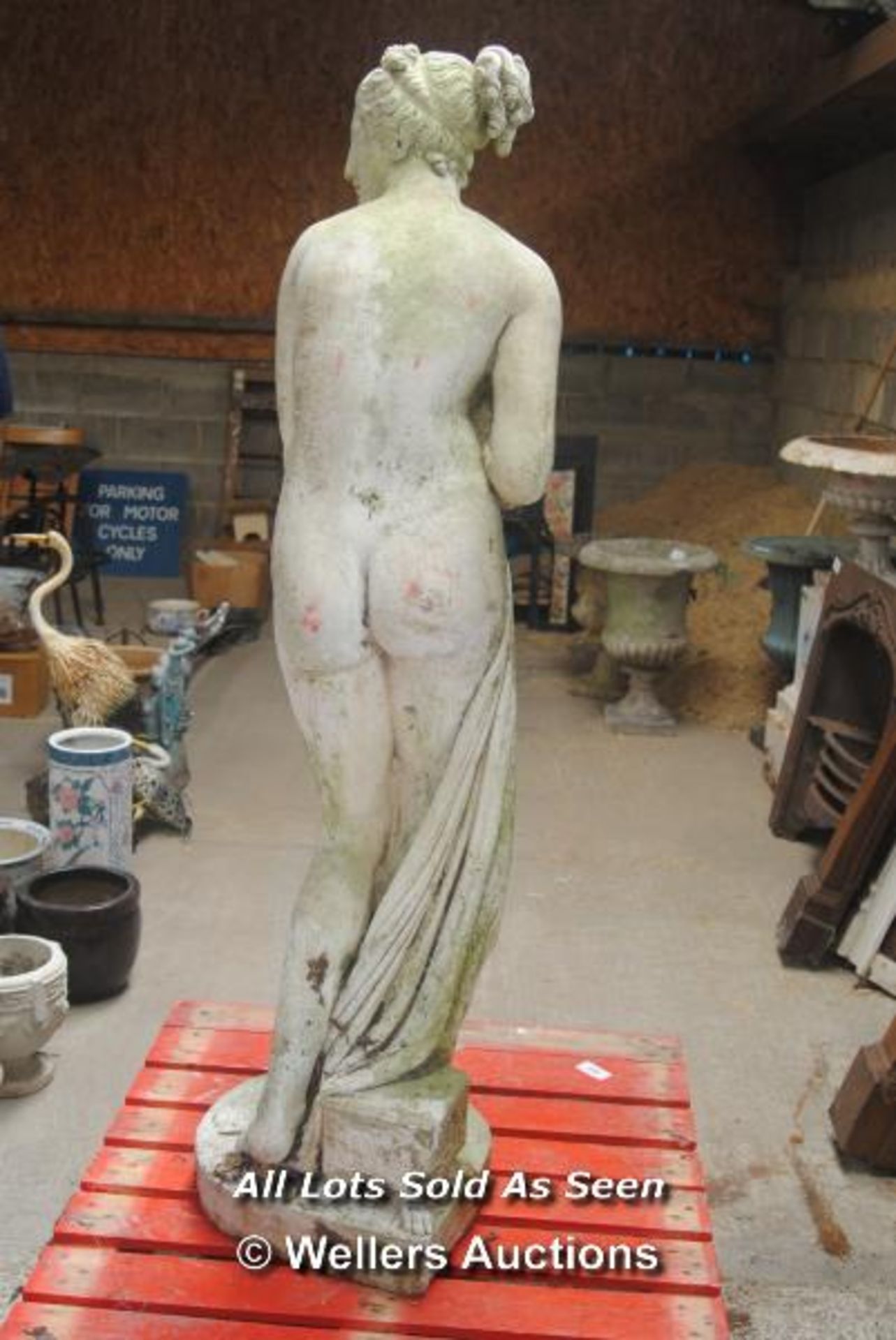 COMPOSITION STONE SEMI-CLAD CLASSICAL MAIDEN 1750MM HIGH (AS FOUND / VERY HEAVY ) - Image 3 of 15