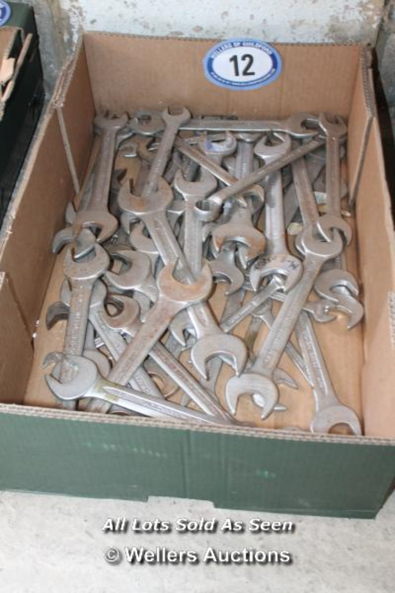 CRATE FULL OF ASSORTED SPANNERS