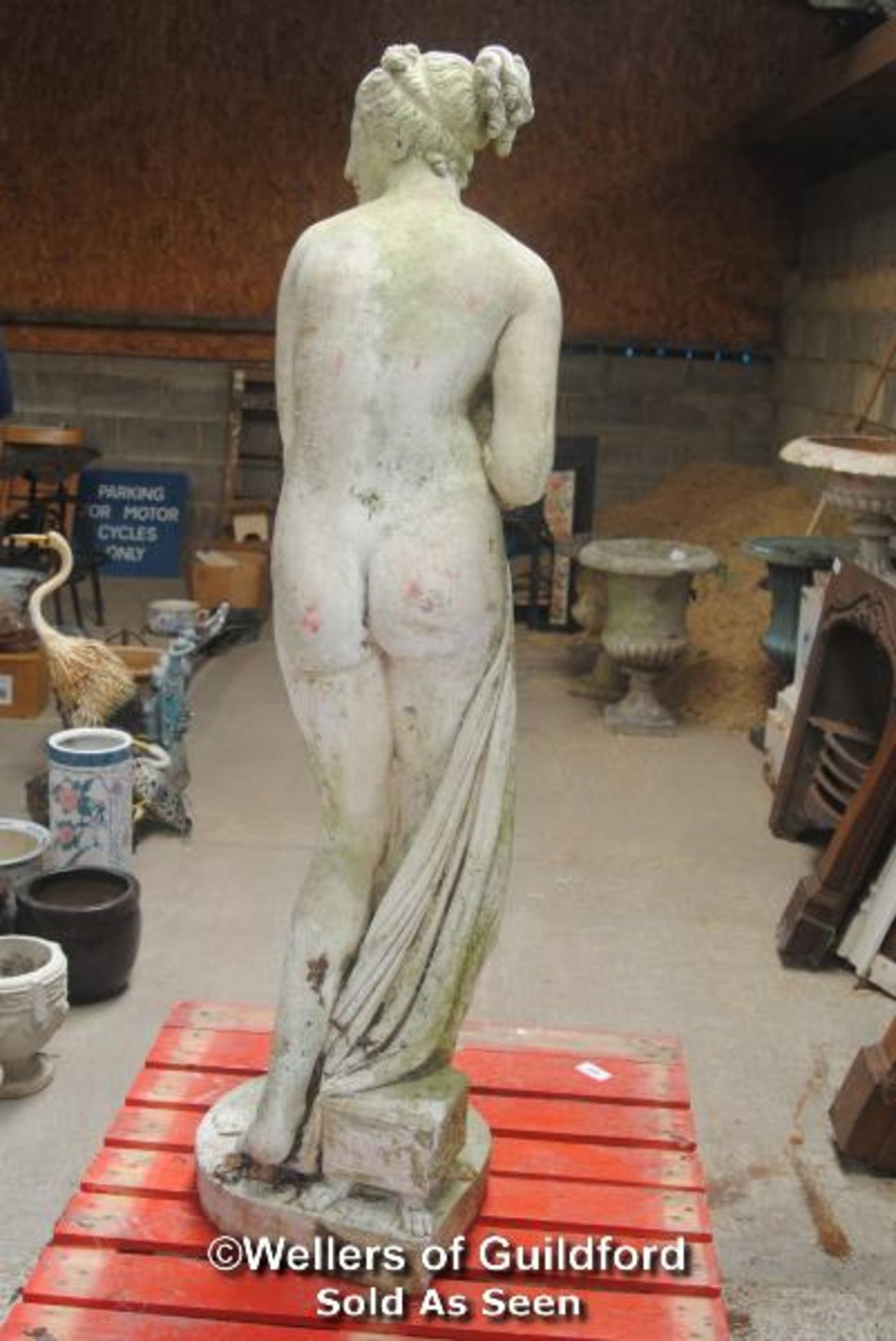 COMPOSITION STONE SEMI-CLAD CLASSICAL MAIDEN 1750MM HIGH (AS FOUND / VERY HEAVY ) - Image 2 of 15