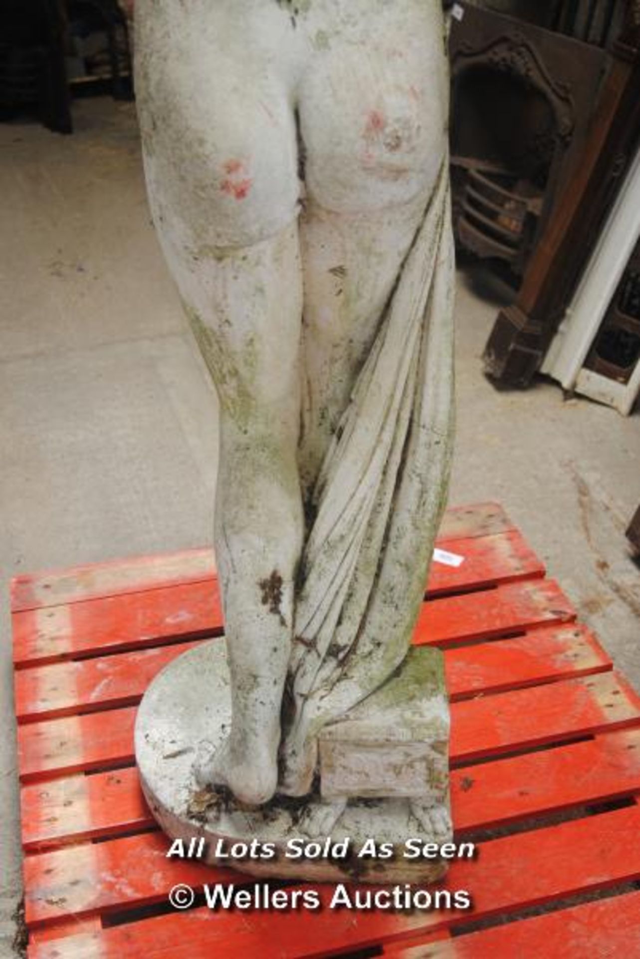 COMPOSITION STONE SEMI-CLAD CLASSICAL MAIDEN 1750MM HIGH (AS FOUND / VERY HEAVY ) - Image 5 of 15