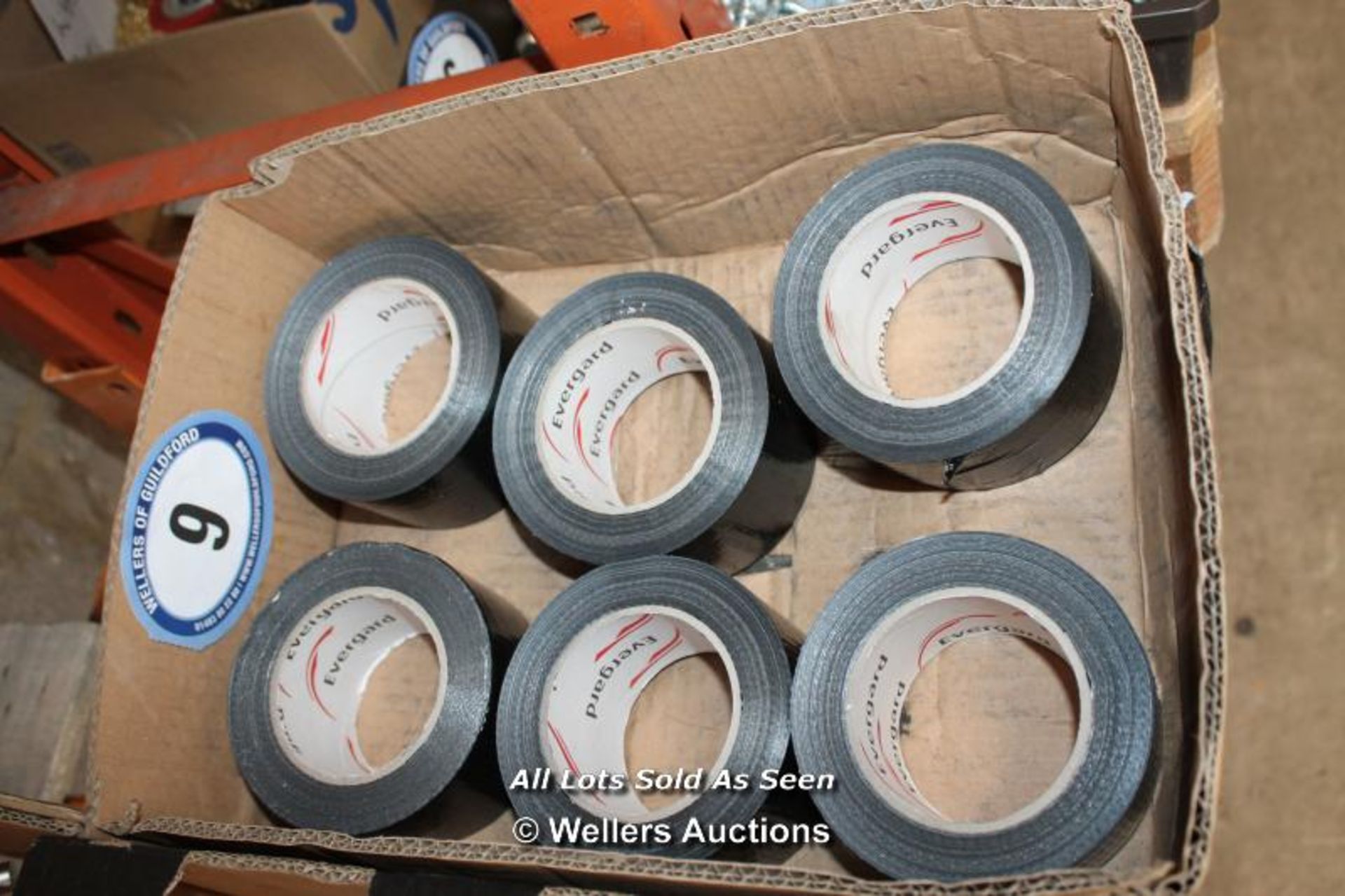 X6 LARGE ROLLS OF BLACK GAFFA TAPE