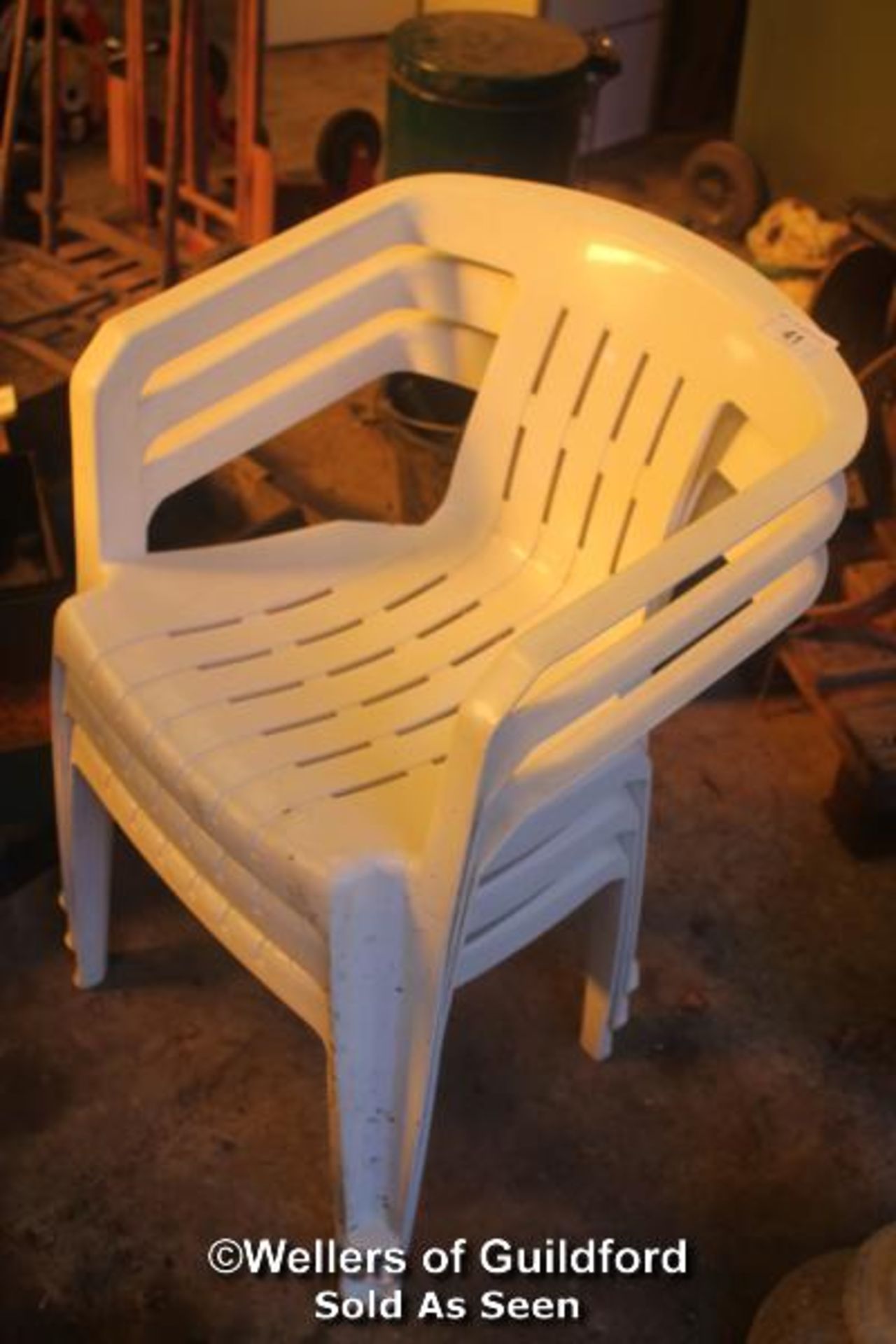 APPROX X60 WHITE PLASTIC GARDEN STYLE / EVENT CHAIRS - Image 2 of 2