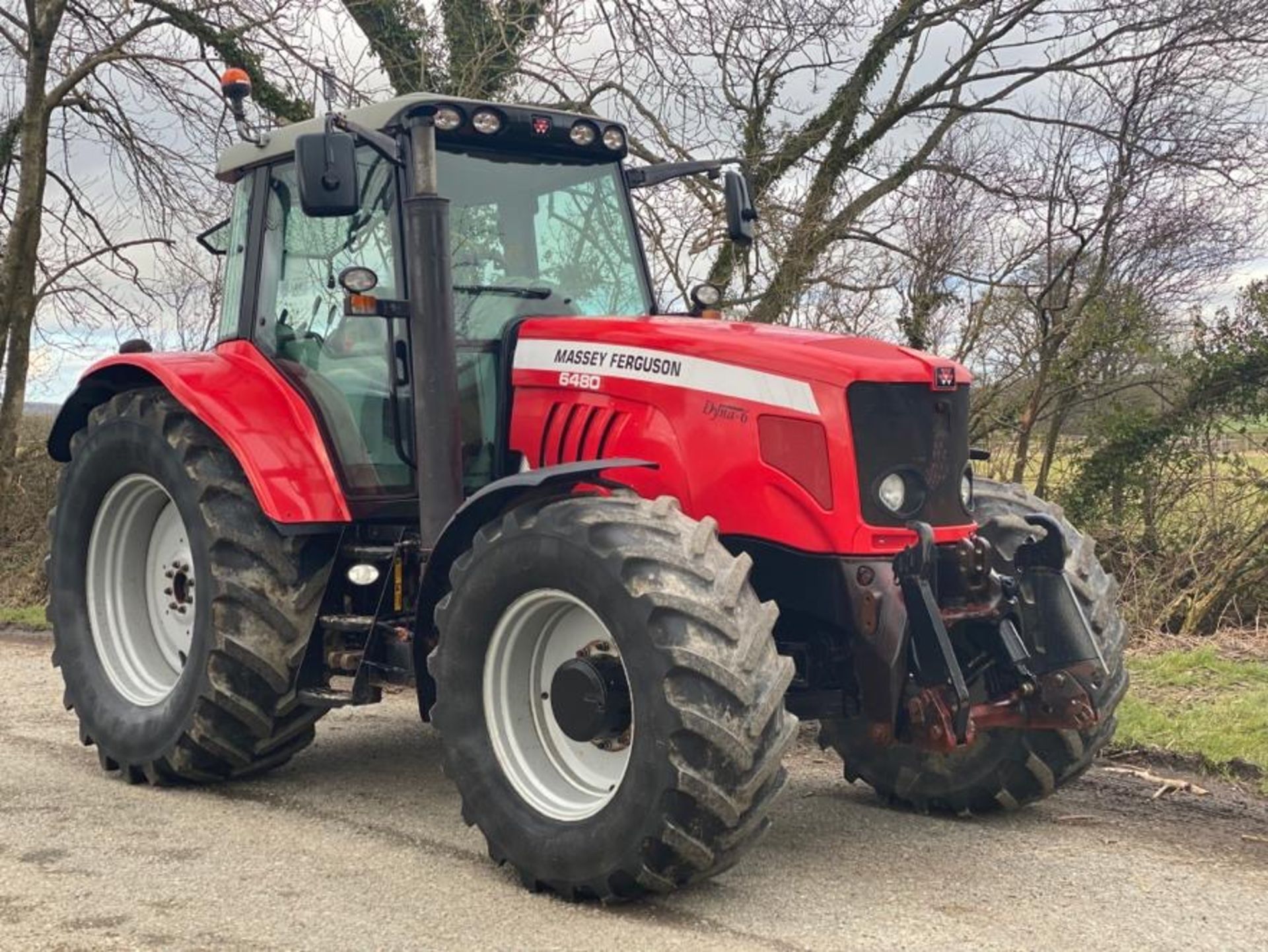 2007 MASSEY FERGUSON 6480 4WD TRACTOR 5000 HRS, FRONT LINKAGE, 50K BOX