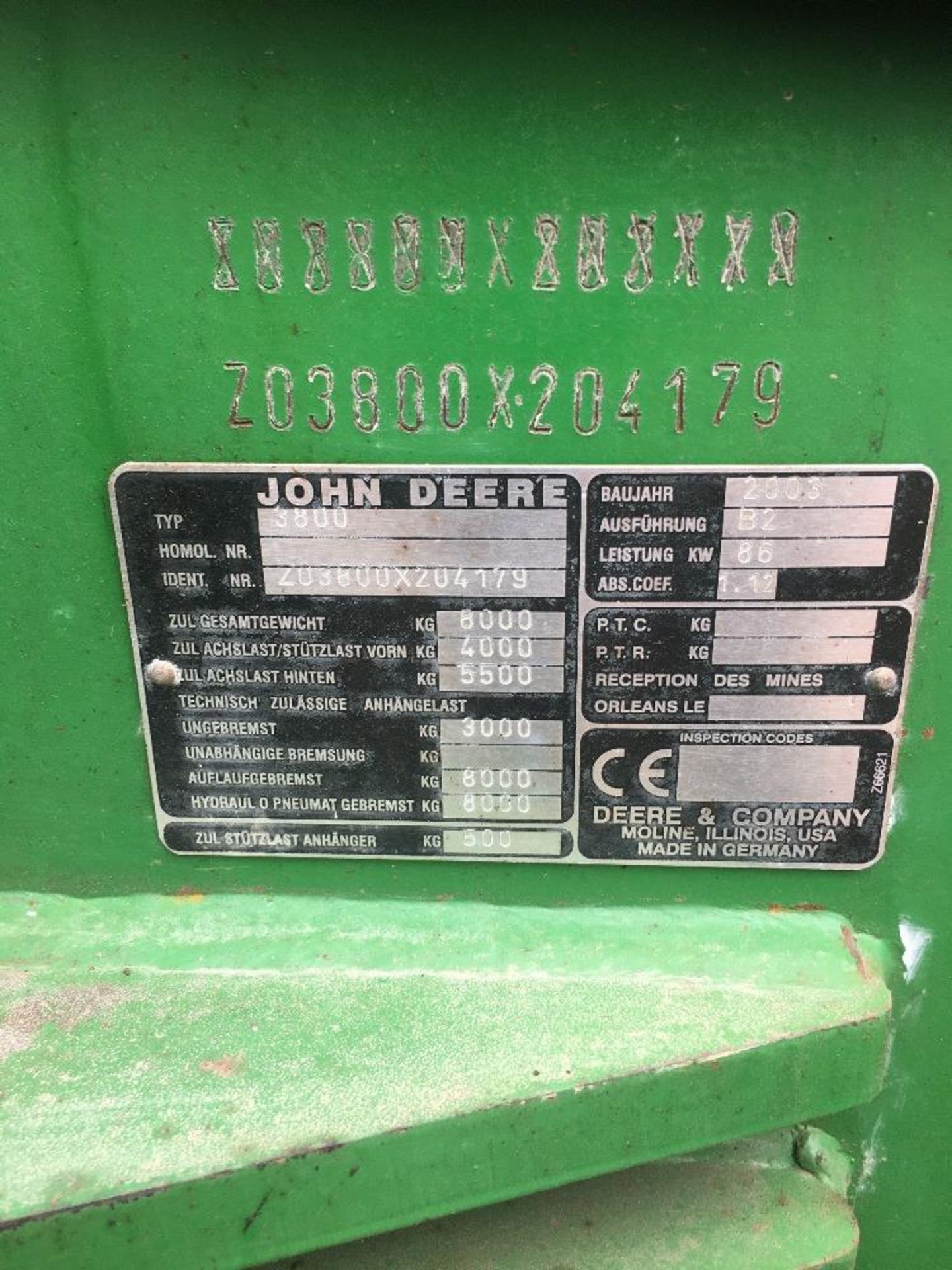 2003 JOHN DEERE 3800 PIVOT STEER LOADALL - Image 8 of 10