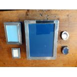 A Modern H/M Silver photo frame 7" x 5" together with a smaller carrs HM Silver frame etc