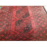 A MODERN TURKISH RUG IN RED 40"W X 51"L