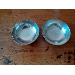 A Pair of Robert Walsh hammered silver bowls 5.25 " London.